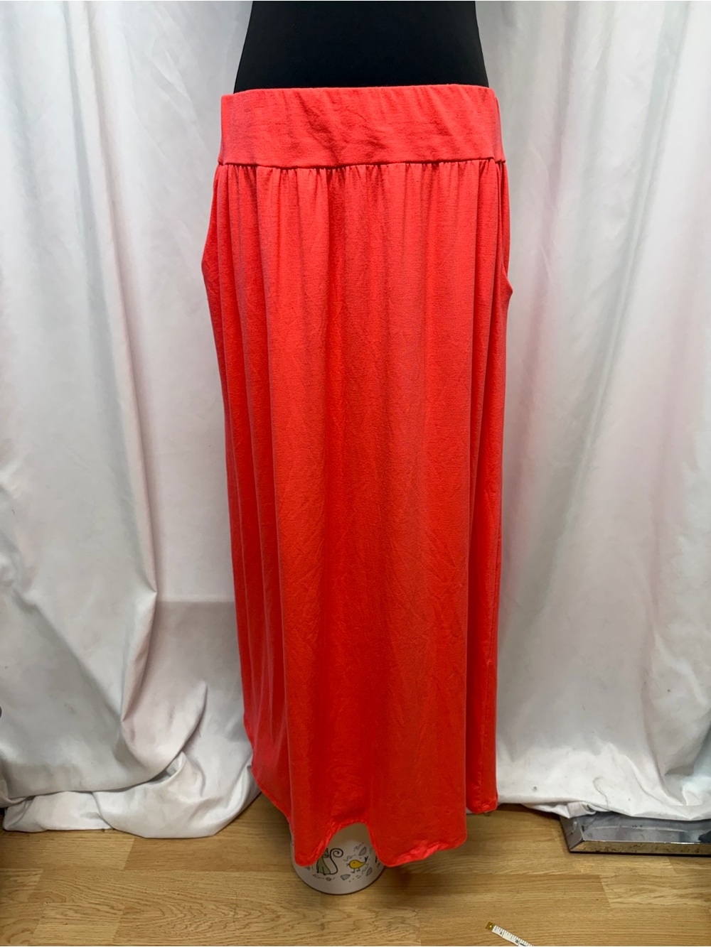 Maurices XL Coral Knit Maxi Skirt Stretch Casual Lounge Summer - Picture 3 of 10